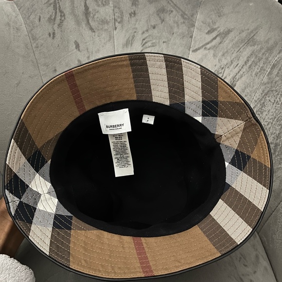 Exaggerated Check Cotton Canvas Bucket Hat - Picture 3 of 5